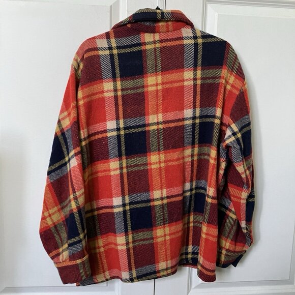 Vintage Sigal Shirt Red Plaid Wool Blend Lumberjack Camper Shacket - Picture 6 of 10